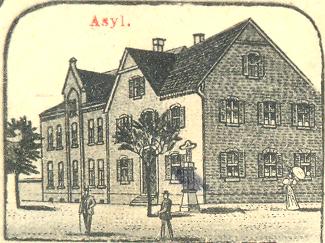 Postkarte Niederembt 1908 (Ausschnitt Kloster)